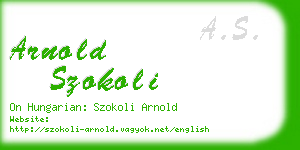 arnold szokoli business card